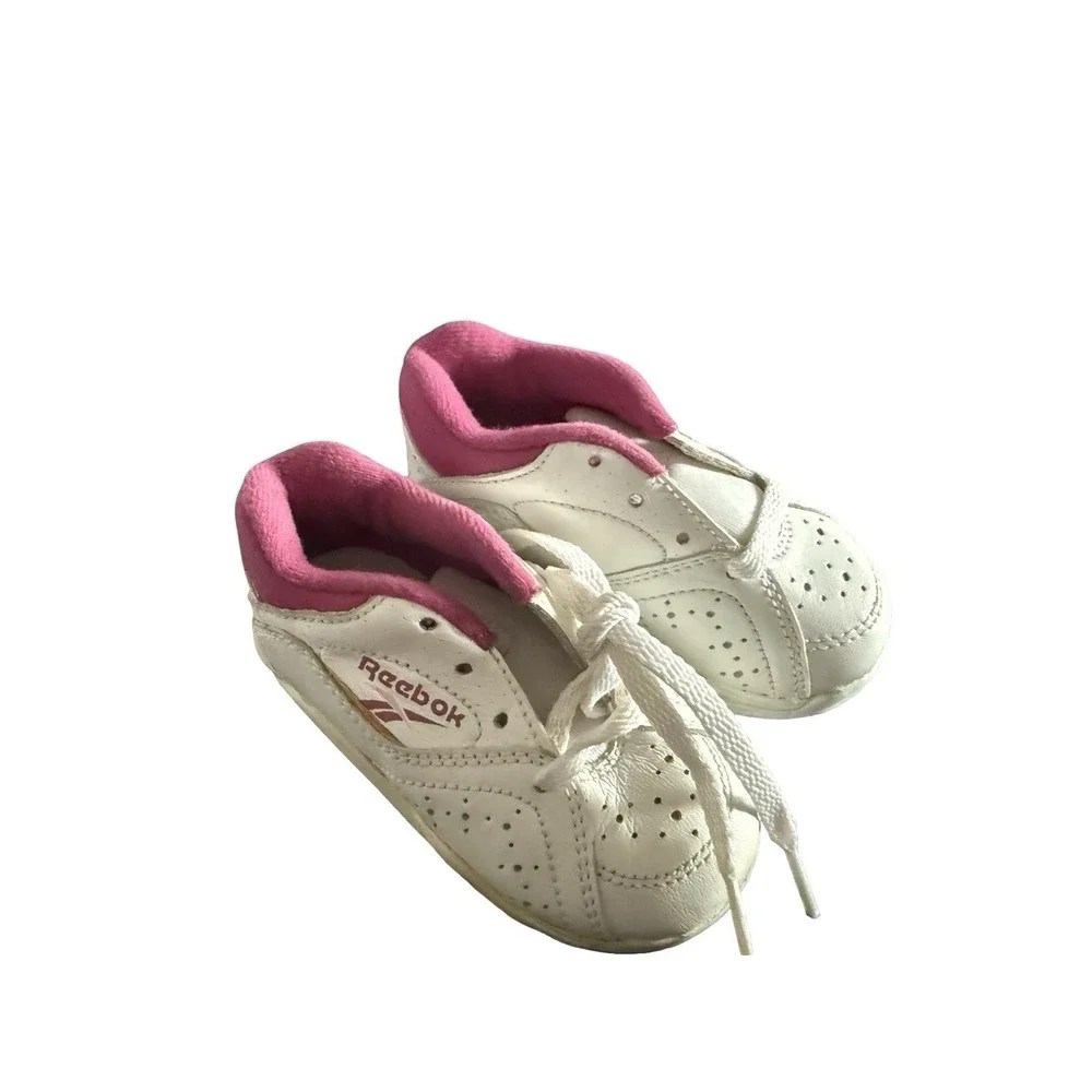 Vintage Infant toddler Reebok‎ sneakers white/pink new in box